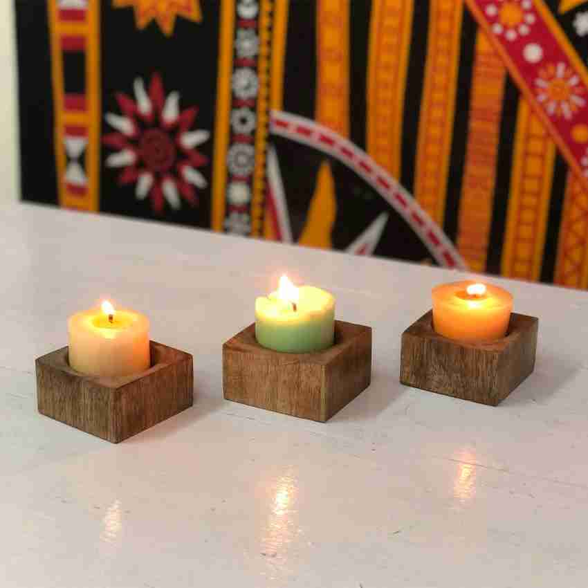 Wood Candle Cups & Brass Insert  Wooden Teddy Bear - The Wooden
