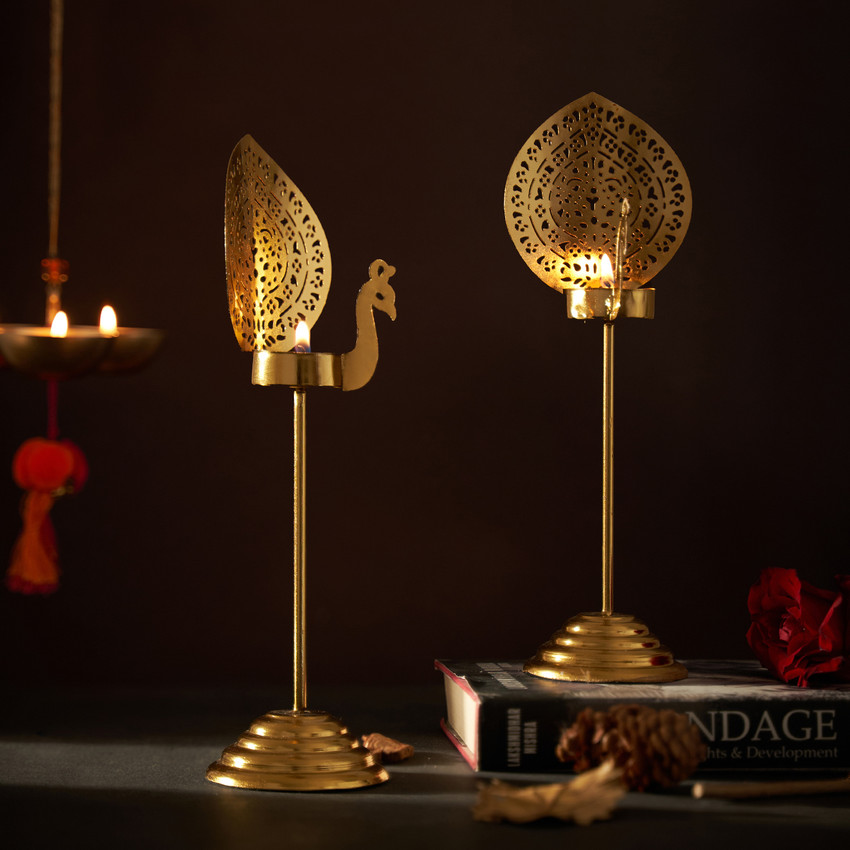 Peacock tea deals light candle holder