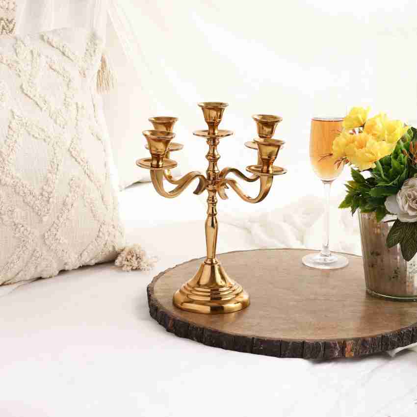 VoiDrop Five Arm Candelabra Tall -Glossy Taper Candle Holders, Candle  Stands (GOLD) Aluminium Candle Holder Price in India - Buy VoiDrop Five Arm  Candelabra Tall -Glossy Taper Candle Holders, Candle Stands (GOLD)