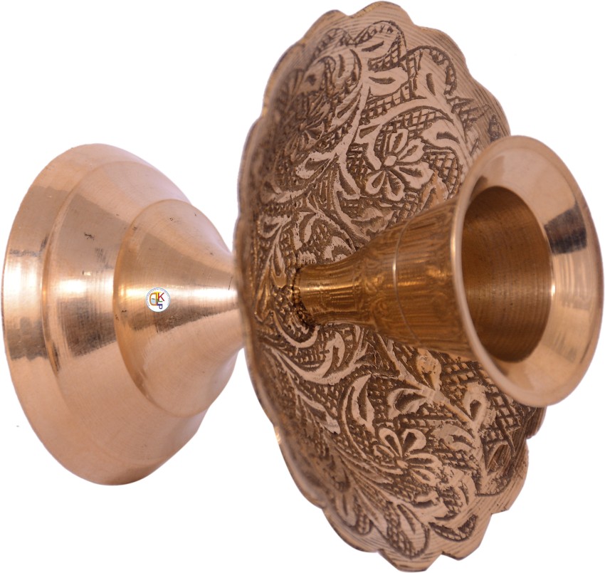 KDT Gold Brass Small Shamadan Candle Holder Brass Tea Light Candle