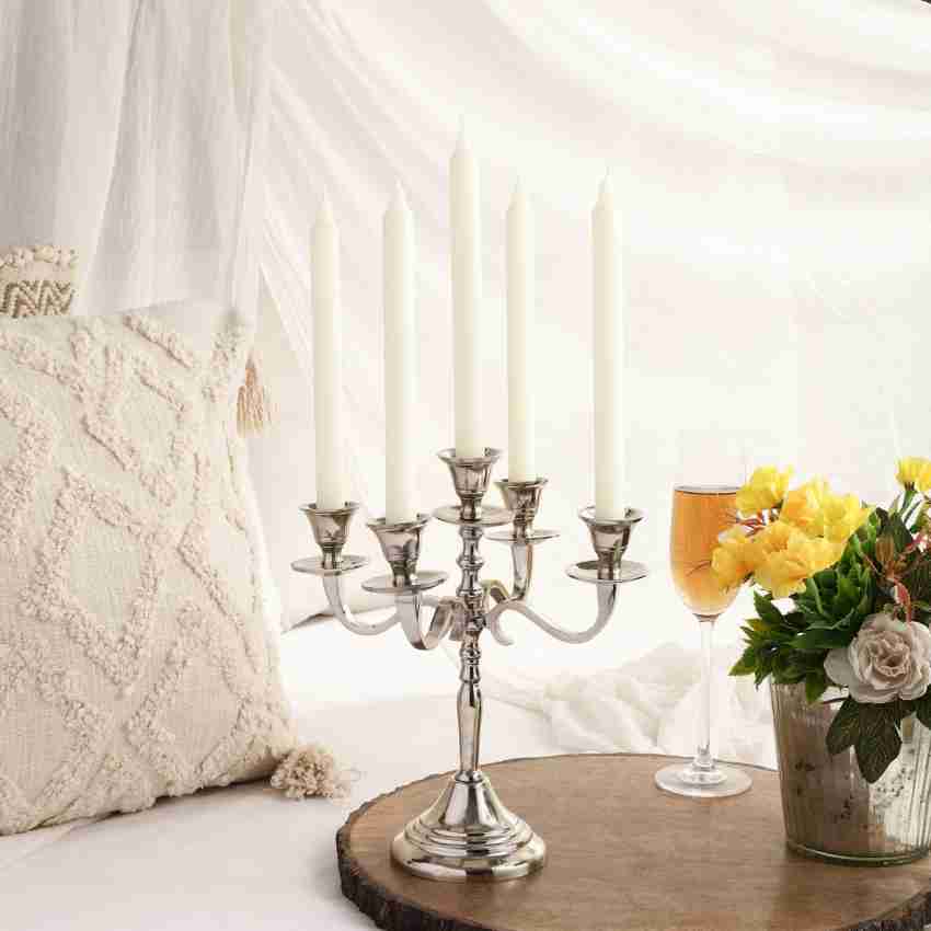 VoiDrop Five Arm Candelabra Tall -Glossy Taper Candle Holders