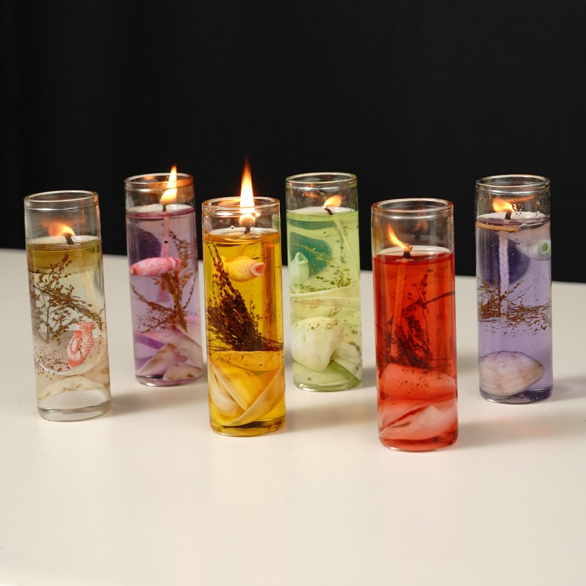 Glass Bottles Ocean Theme Smokeless Jelly Wax Wedding Gel Candles Exquisite