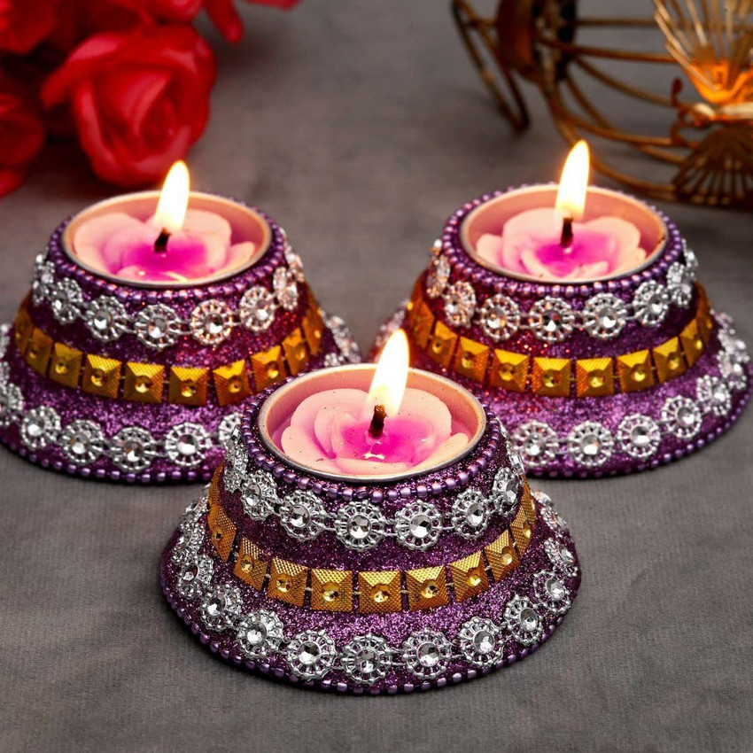 ROKOO Diwali Decor Fancy Tea Lights Candles Floating Smokeless