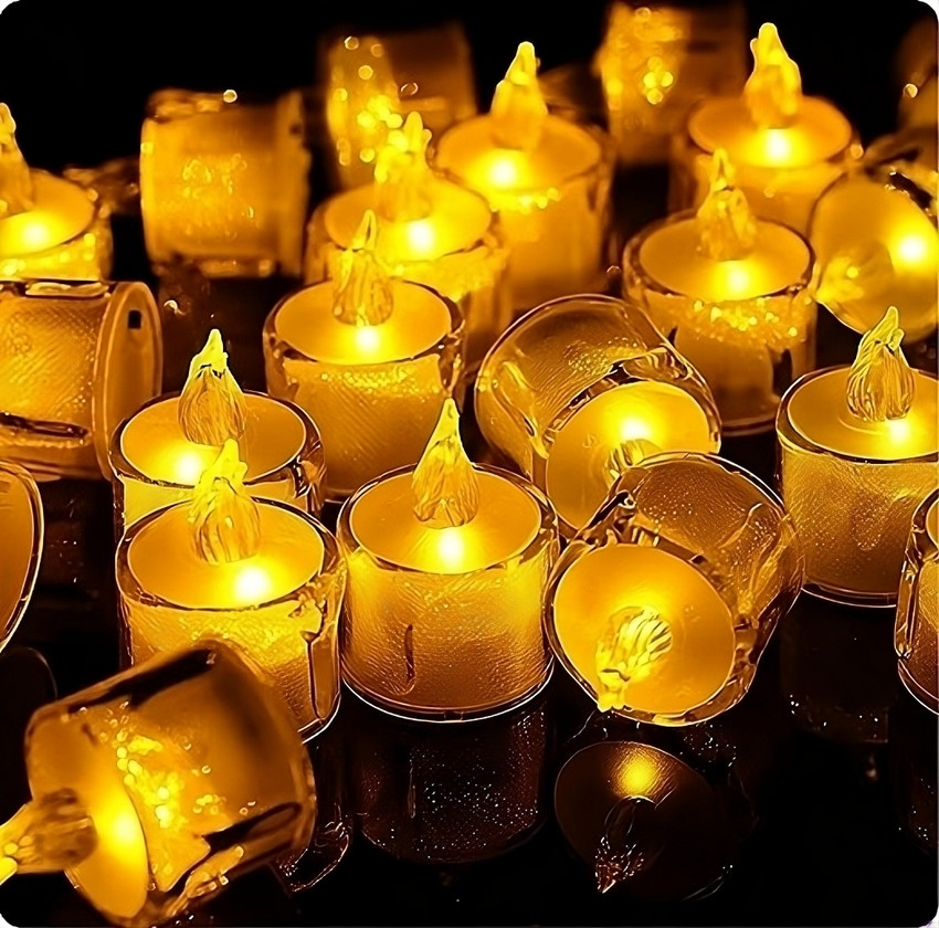 RETRIX Crystal LED Candles Smokeless And Flameless LED Diyas With
