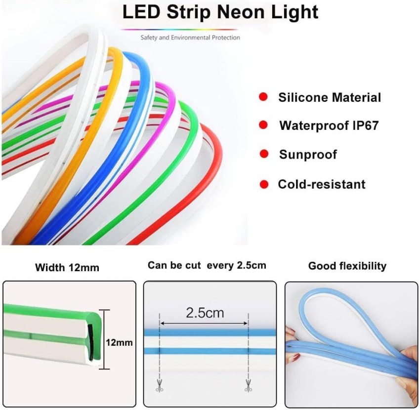 RawatZ Flexible EL Neon Strip 6M LED RGB Interior Decorative Light