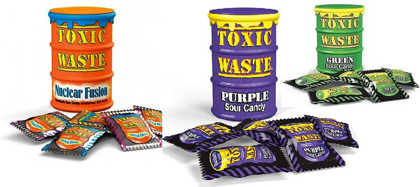 TOXIC WASTE | Exclusive 4 Color Drum Variety Pack Assorted Sour Hard Candy  | Each Drum Contains an Assortment of Color Themed Flavors, 20 Possible