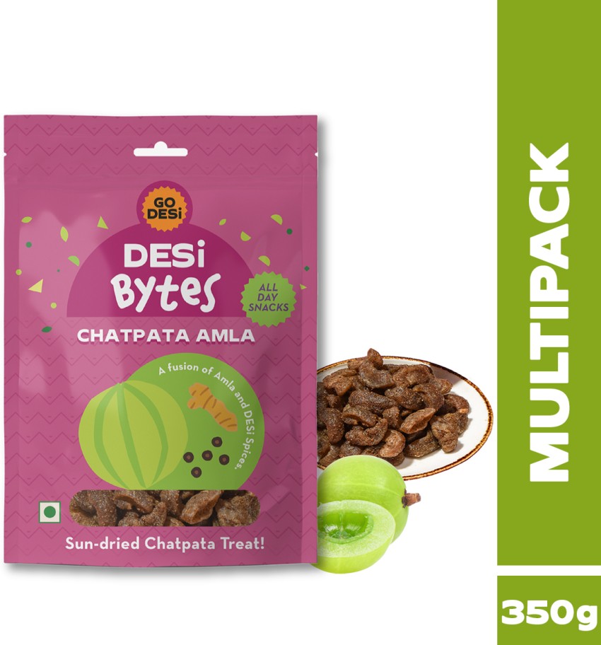 GO DESi Bytes Chatpata, Fruit Snacks, Dried Amla, Dehydrated