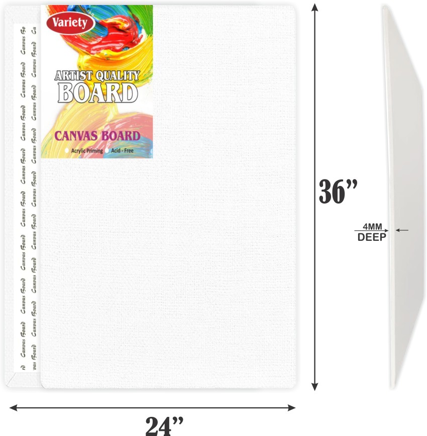 Stretched White 24x36 Canvas Boards for Painting, Artists, Acrylic