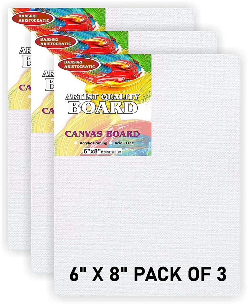 ANUPAM Canvas Boards for Painting 8x10 Pack of 6 Cotton  Medium Grain Primed Canvas Board, Board Canvas (Set of 6) 