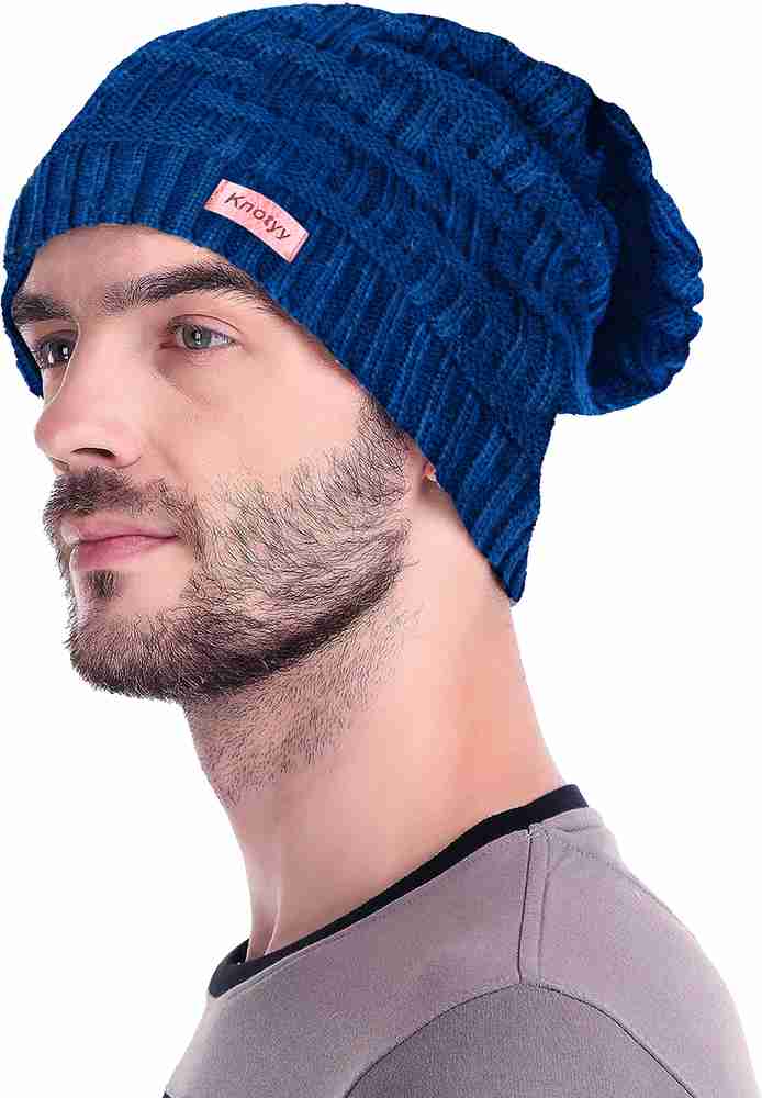 Mens blue 2025 beanie hat
