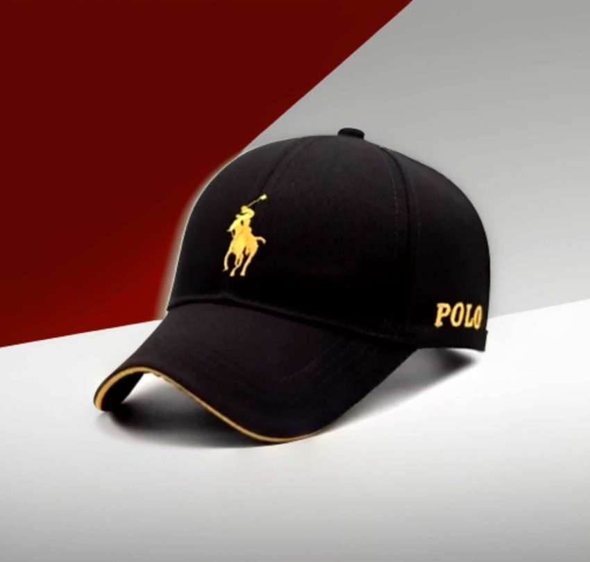 Black and hotsell gold polo hat