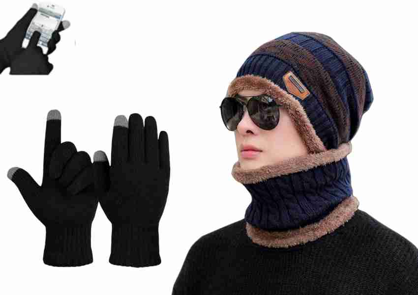 Mens beanie store and gloves