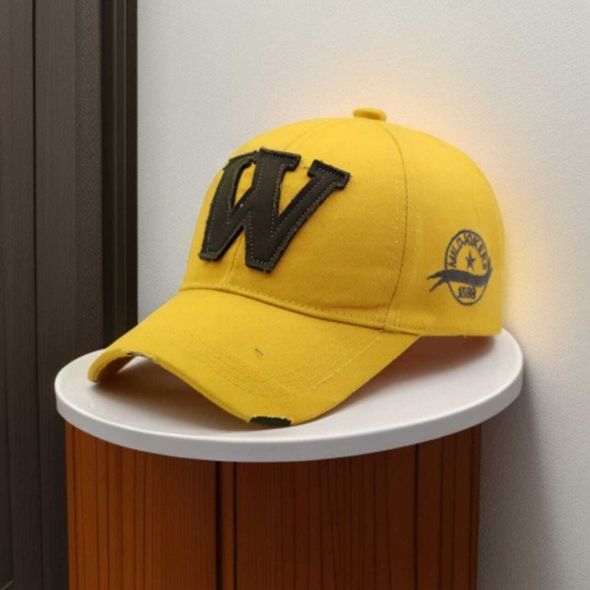 Letter W Black Baseball Hat