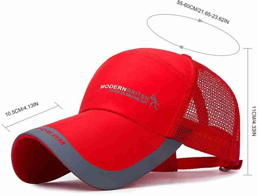 Zonkar Red Unisex Multisports Cricket Breathable Adjustable Snapback Cap Summer Hat Cricket Cap Cap