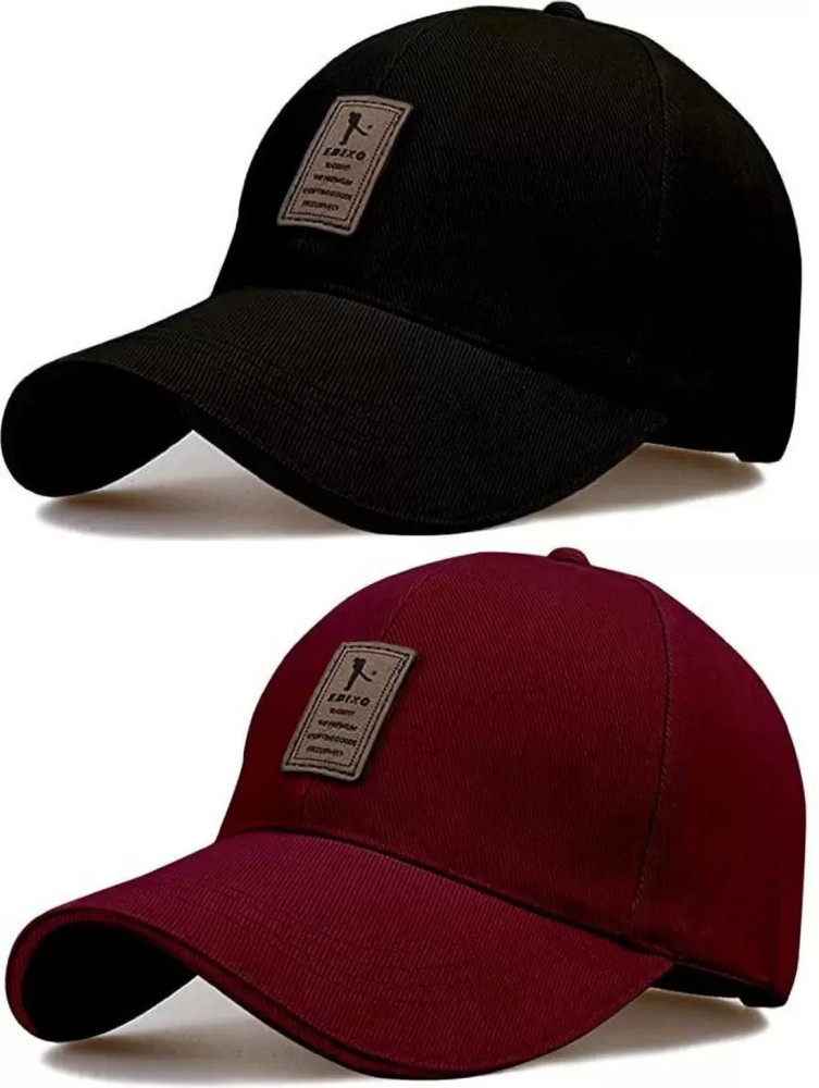 Caps combo, black ny cap, plain pink cap, plain maroon cap
