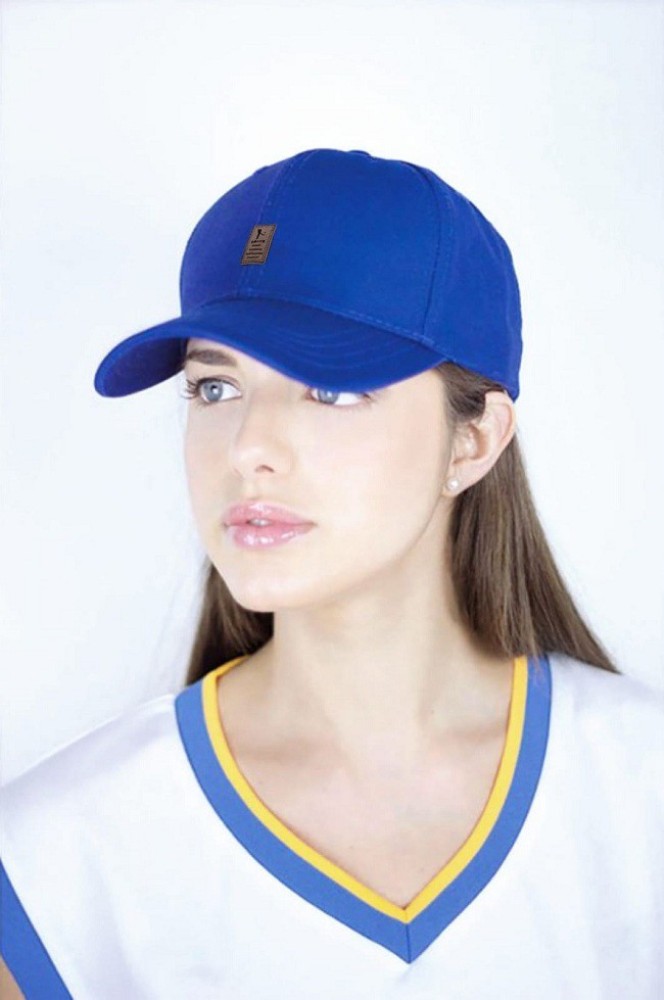 bolax Plain Navy Blue Cotton Baseball Cap