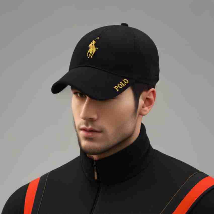 Mens black polo hat sales