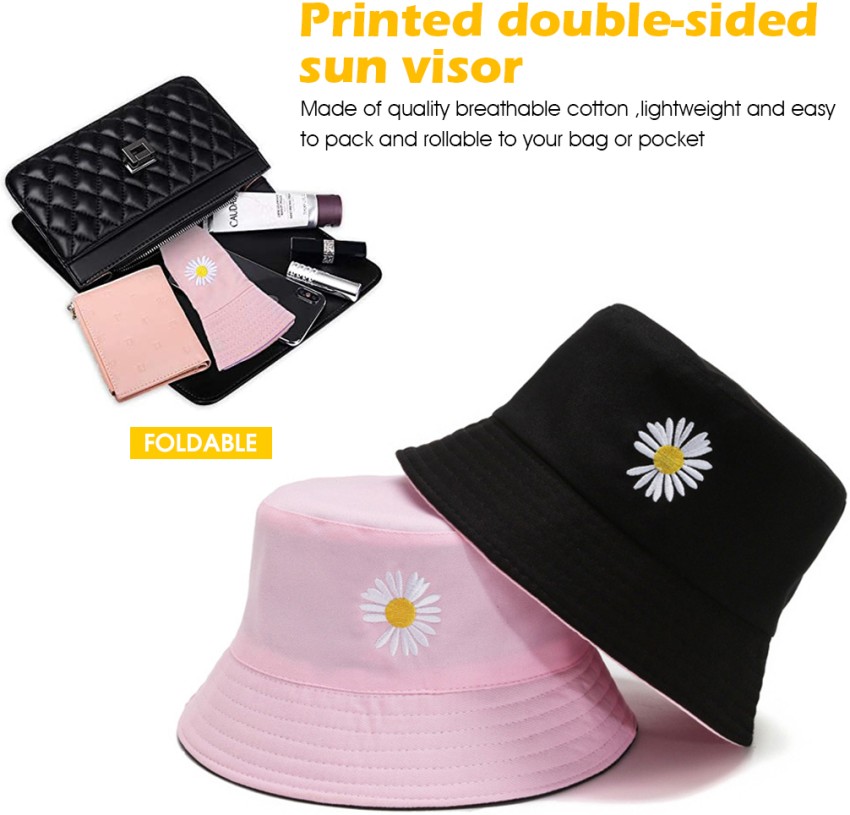 HASTHIP Women Bucket Hats - Little Daisy Print Bucket Hat Summer