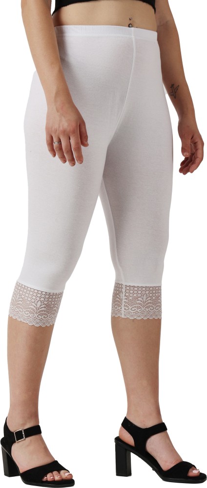 aakrushi Capri leggings Lace Women White, White Capri - Buy aakrushi Capri  leggings Lace Women White, White Capri Online at Best Prices in India