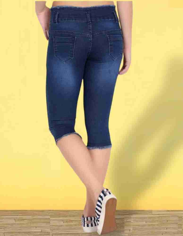 SheLook Women Denim Capri - Buy SheLook Women Denim Capri Online