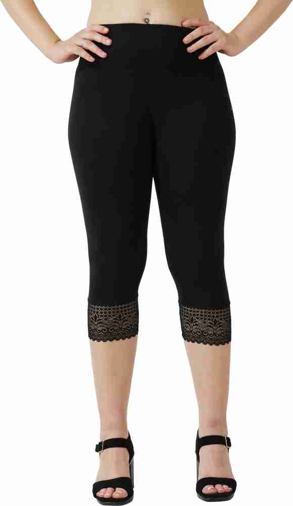 Meera's Era Designer Ladies Black Cotton Lycra Capri Legging, Size: 28-40  at Rs 149 in New Delhi