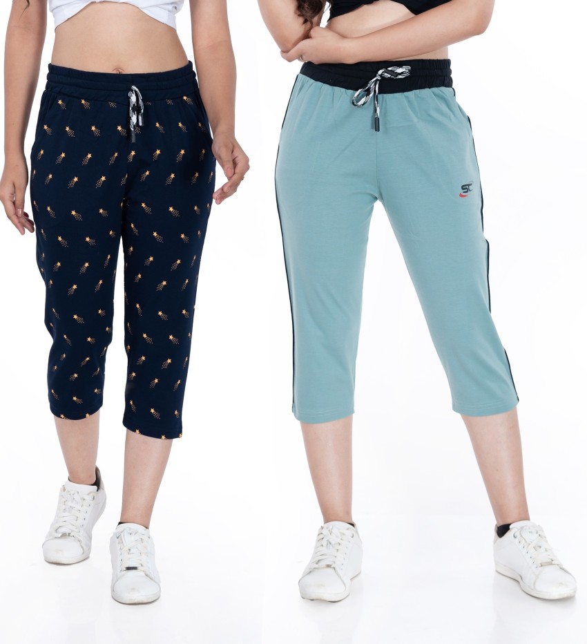 Regular Fit Stylish Cotton capri pants for women (3/4 Pants) Navy Blue