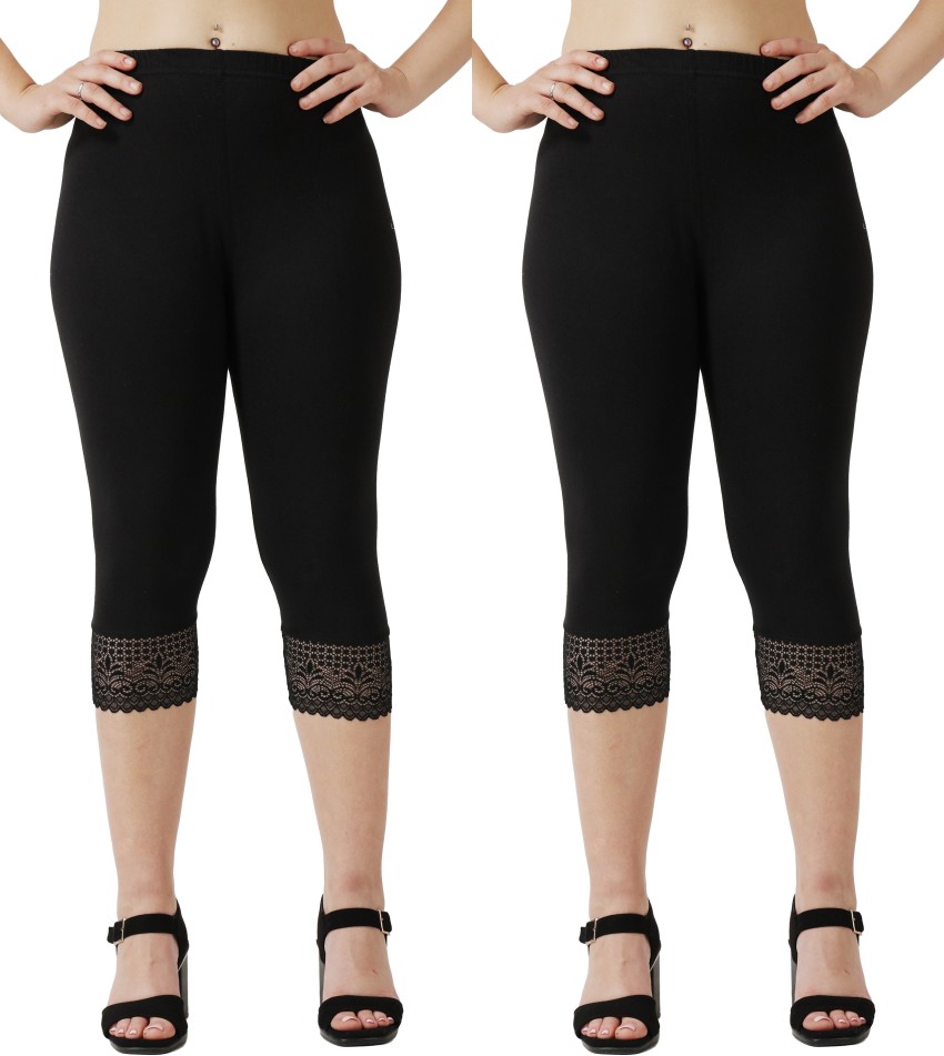 aakrushi Capri leggings Lace Women Black, Black Capri - Buy aakrushi Capri  leggings Lace Women Black, Black Capri Online at Best Prices in India