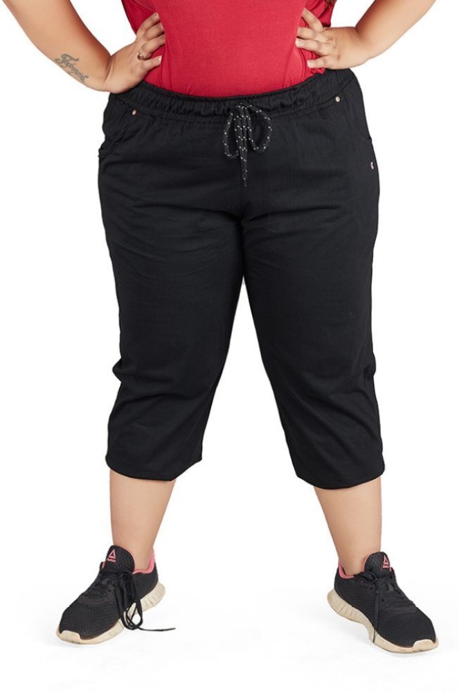 Buy BALEAF Plus Size Capri Pants for Women High Waist Pull on Pockets  Casual Summer Black XXL at Amazonin