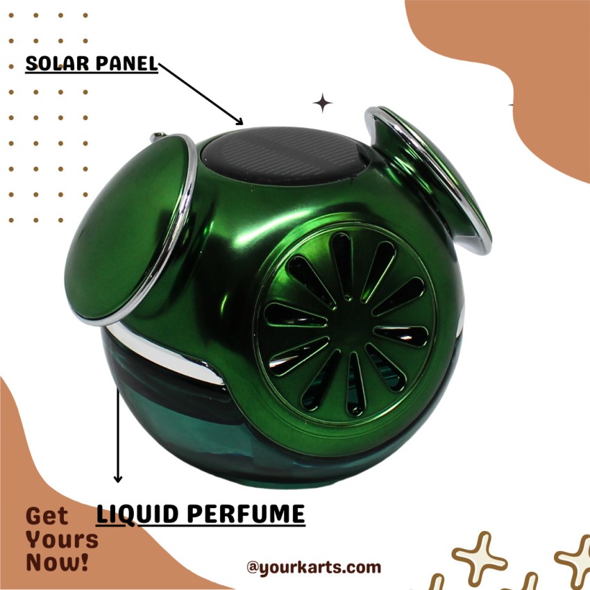 Car Aroma Diffuser Air Freshener Perfume Solar Power Dashboard Leaf style  Decoration With Perfume(Silver)