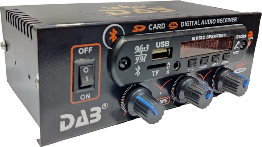 DAB 7297 IC Mini Car USB Player Car Stereo Audio Amplifier MP3 Player,  Memory Card, USB, FM Radio, Aux in & Remote with Bluetooth, 12 Volt DC Two  Class AB Car Amplifier