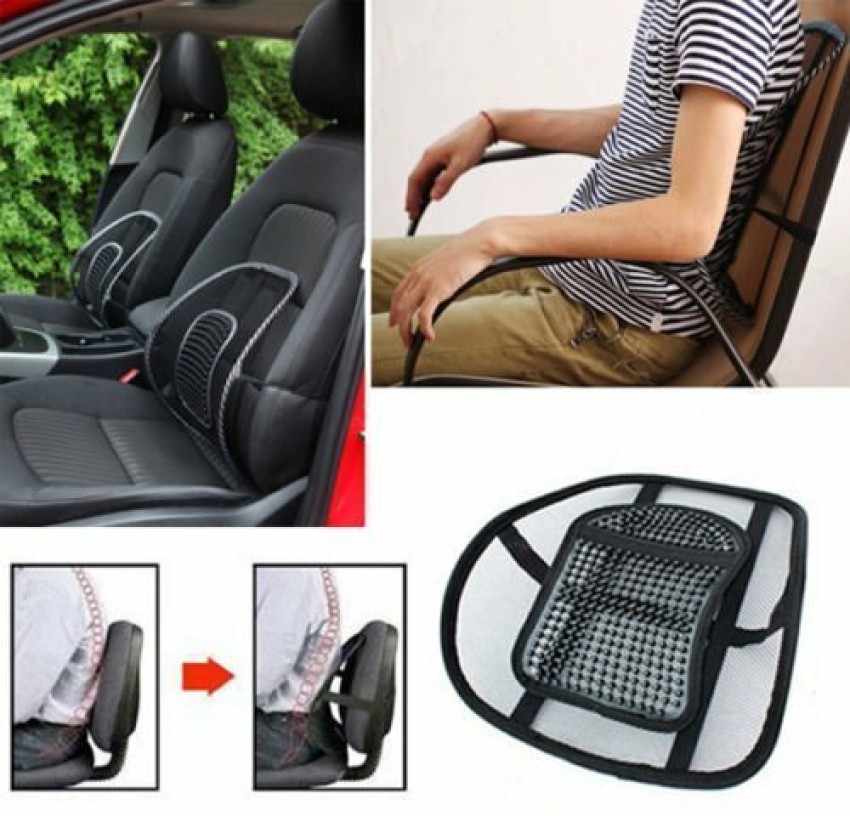 Car Seat Office Chair Massage Back Lumbar Support Mesh Wooden Bead