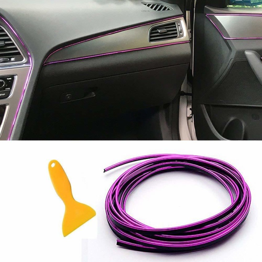 5M Flexible Trim for DIY Automobile Car Interior Exterior Moulding Trim  Decorative Line Strip (Pink)