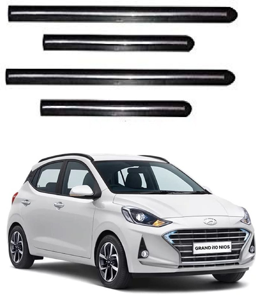 Shopone Chrome Line Strep Door Side Beading Black for Hyundai I 10