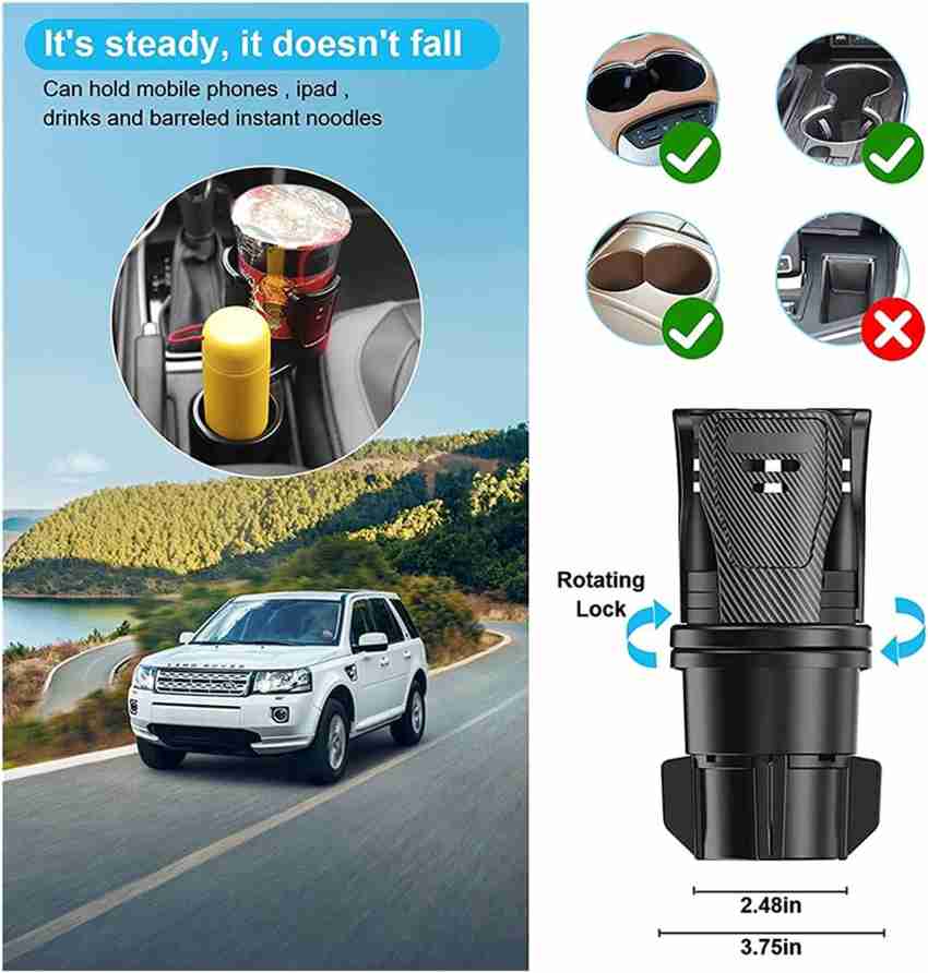 Cup Holder Expander Adapter Universal Car Drink Bottle Stand 360° Rota –  ThewhiteCar