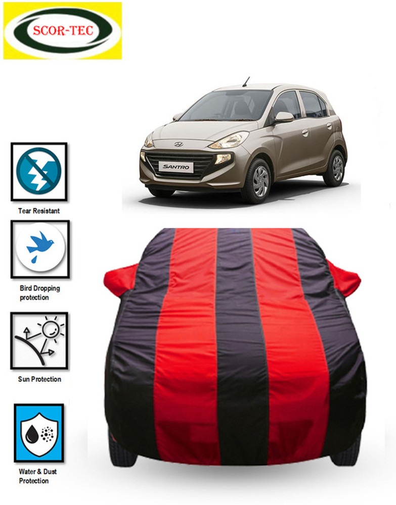 SCOR TEC Car Cover For Hyundai Santro Xing With Mirror Pockets