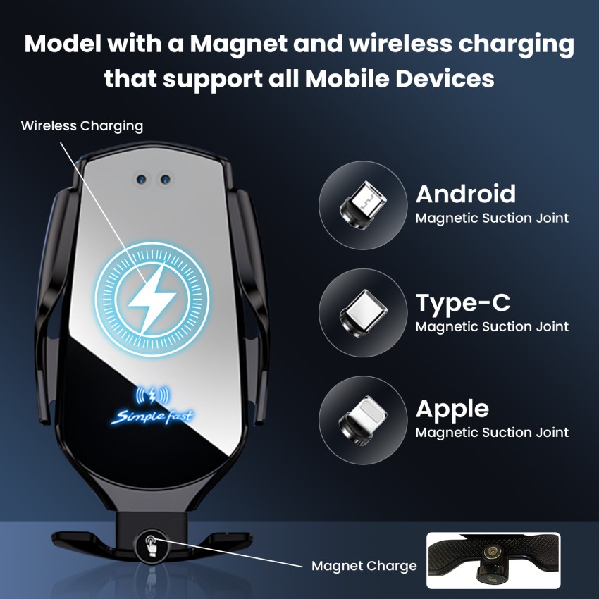 NOYMI Car Mobile Holder| Wireless Charging Phone Holder with Smart Sensor