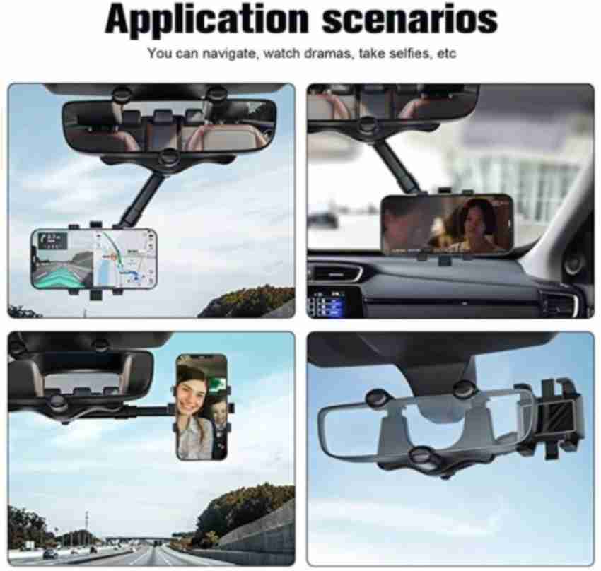 Casewilla 360 Degree Rotatable Retractable Car Rearview Mirror
