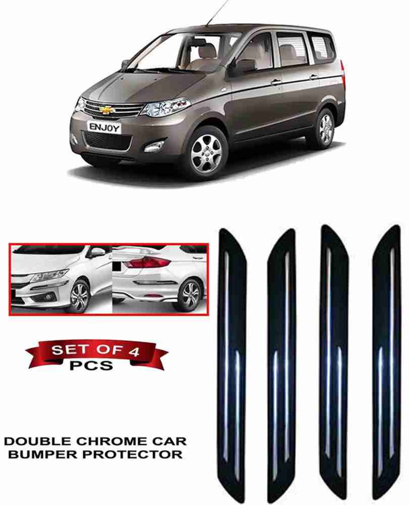 AutoTiger Stainless Steel Plastic Car Bumper Guard Price in India