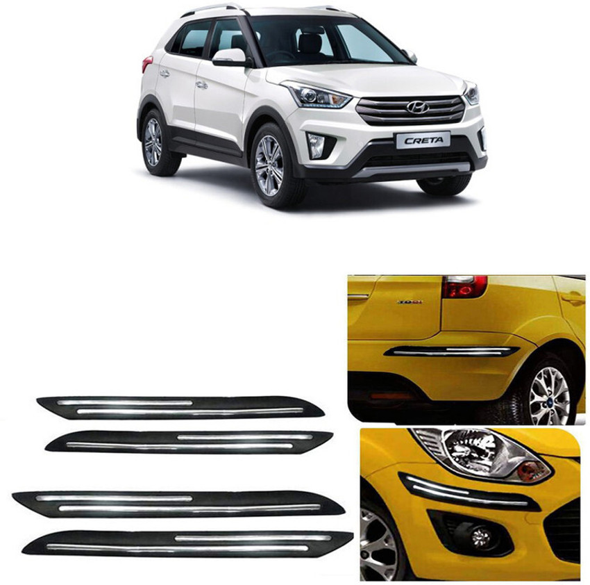 AutoTiger Stainless Steel Plastic Car Bumper Guard Price in India