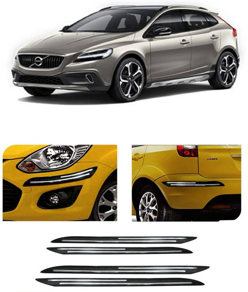 AutoTiger Stainless Steel Plastic Car Bumper Guard Price in India