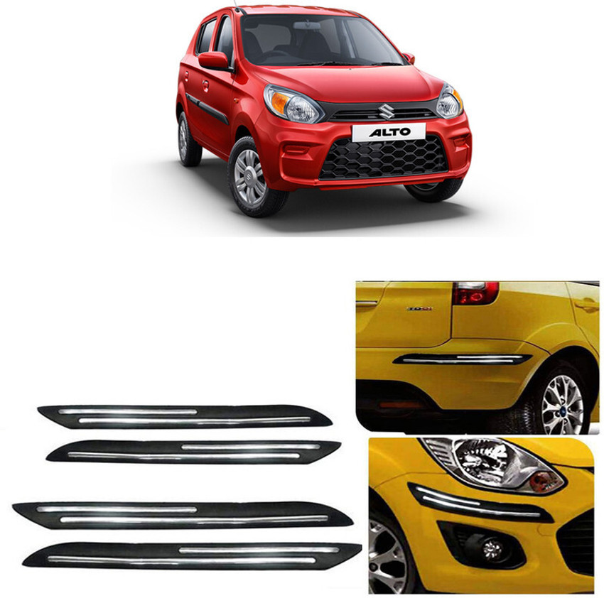 AutoTiger Stainless Steel Plastic Car Bumper Guard Price in India