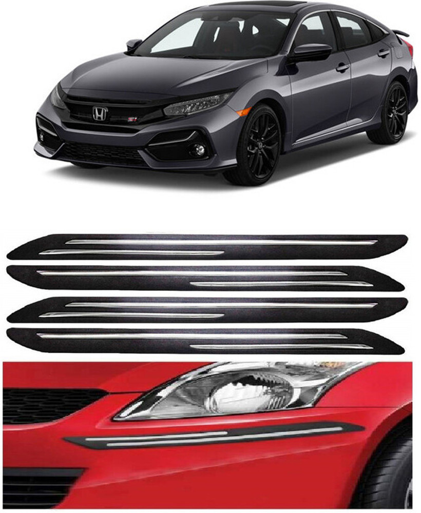 AUTOGARH Stainless Steel Plastic Car Bumper Guard Price in India