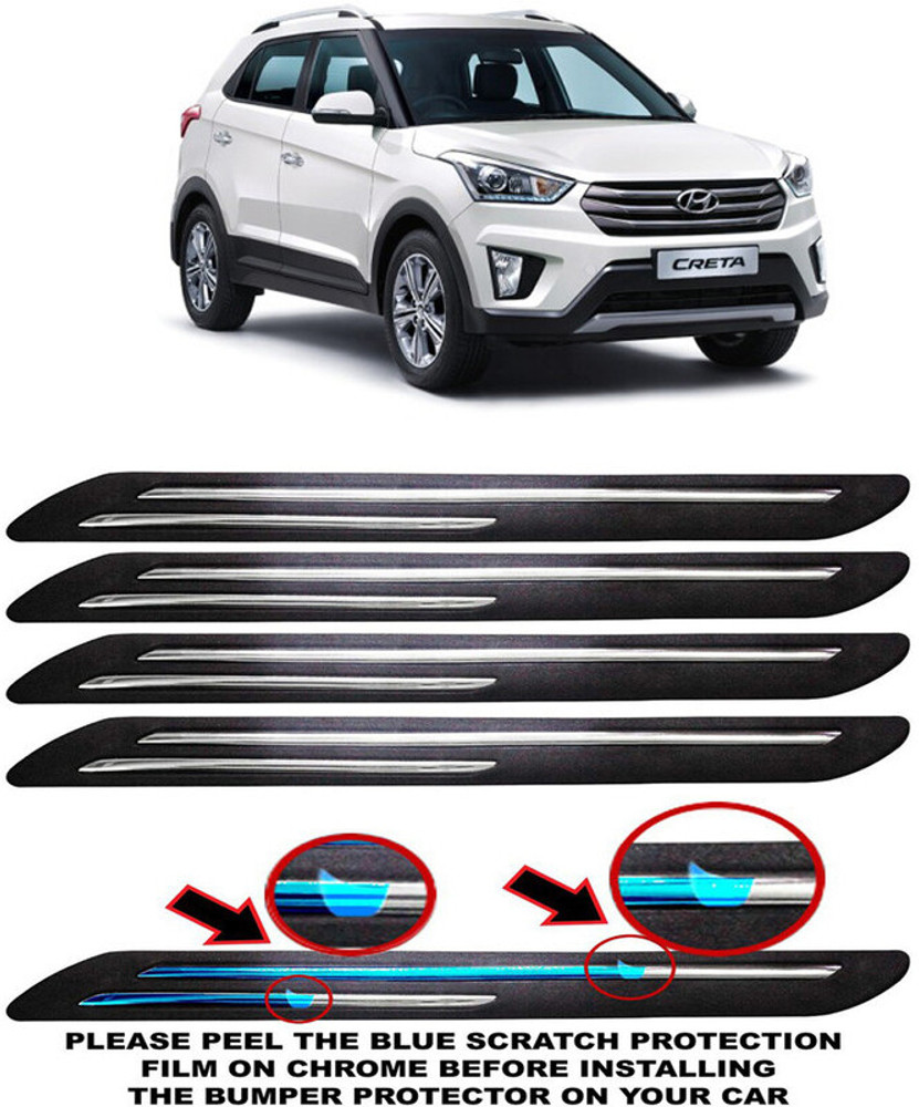 AutoTiger Stainless Steel Plastic Car Bumper Guard Price in India