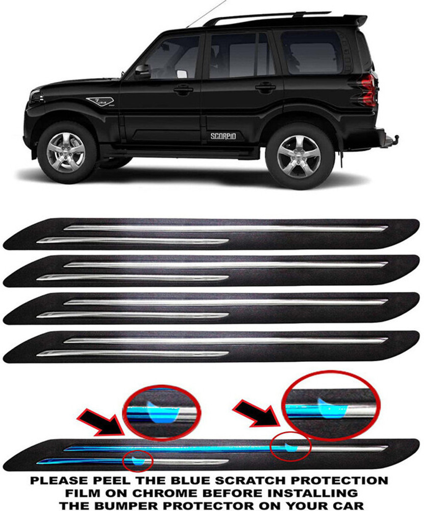 AUTOGARH Stainless Steel Plastic Car Bumper Guard Price in India