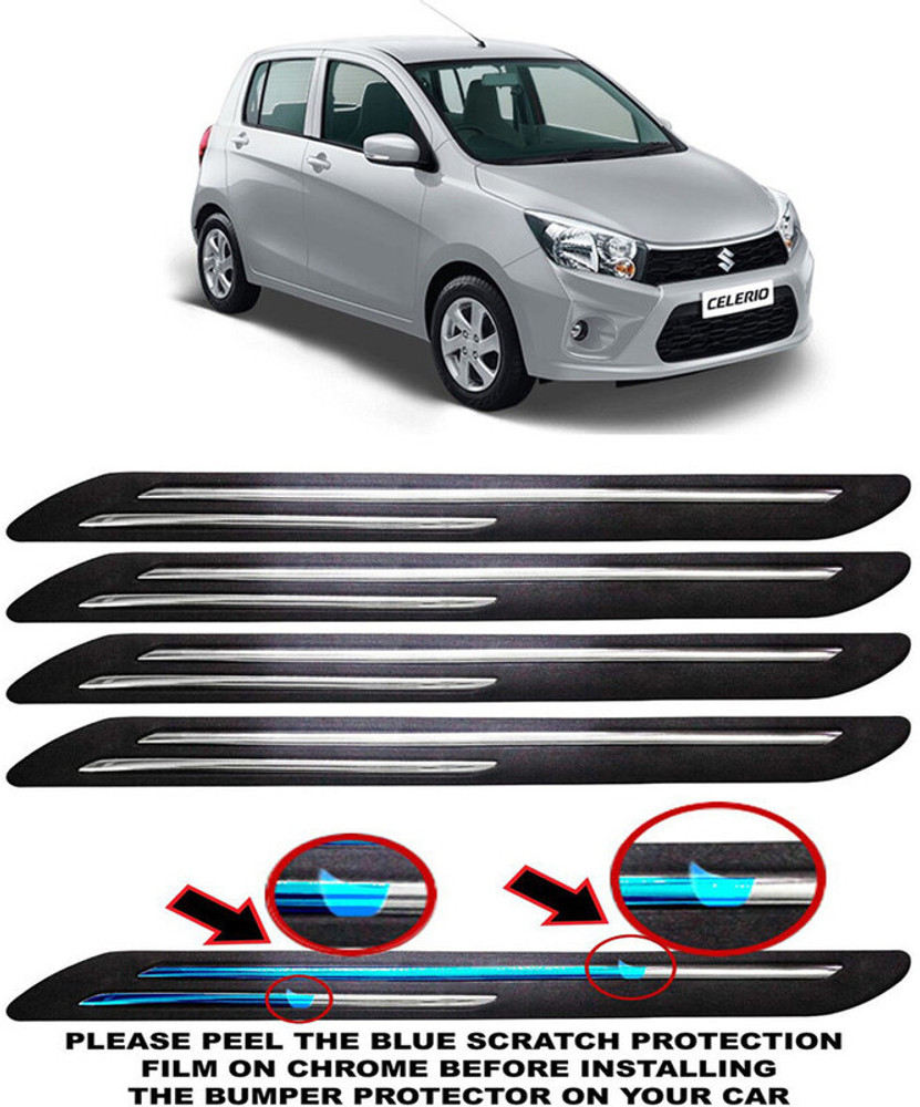 AutoTiger Stainless Steel Plastic Car Bumper Guard Price in India