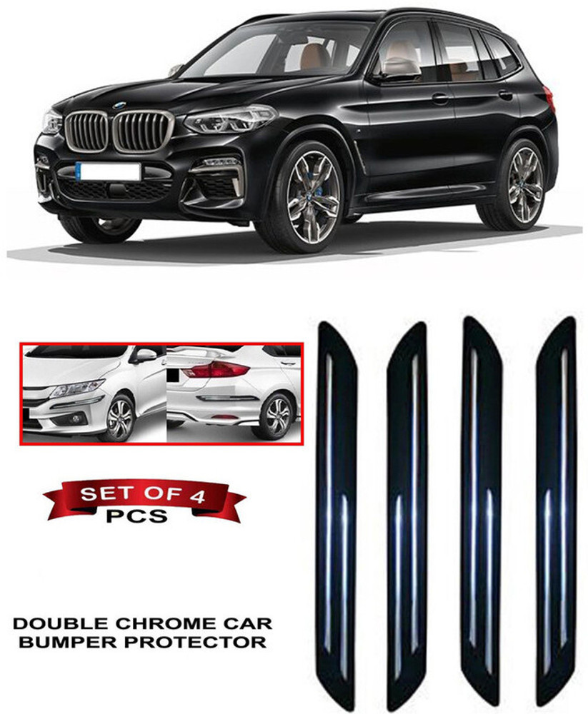 AutoTiger Stainless Steel Plastic Car Bumper Guard Price in India