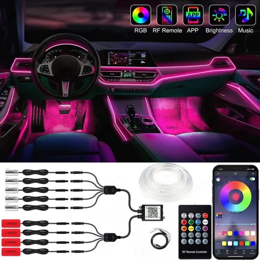 RGB Wireless LED Car Interior Ambient Light Roof Atmosphere Lamp Remote  Control