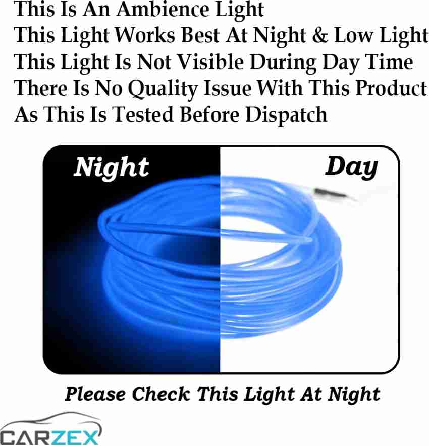 5MTR ice Blue Car Interior Lighting Auto LED Strip EL Wire Rope Auto  Atmosphere Decorative Lamp Flexible Ambient Neon Light DIY For All Cars