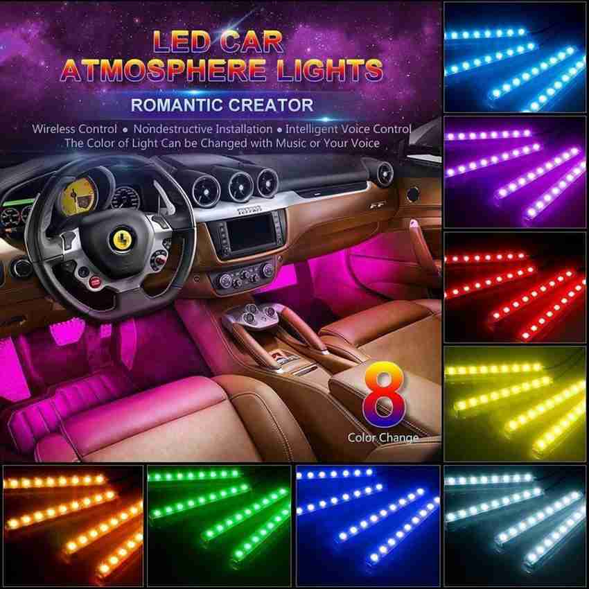 geutejj RGB Atmosphere light 12 LED 4 Strip Car Led Light 12V 8