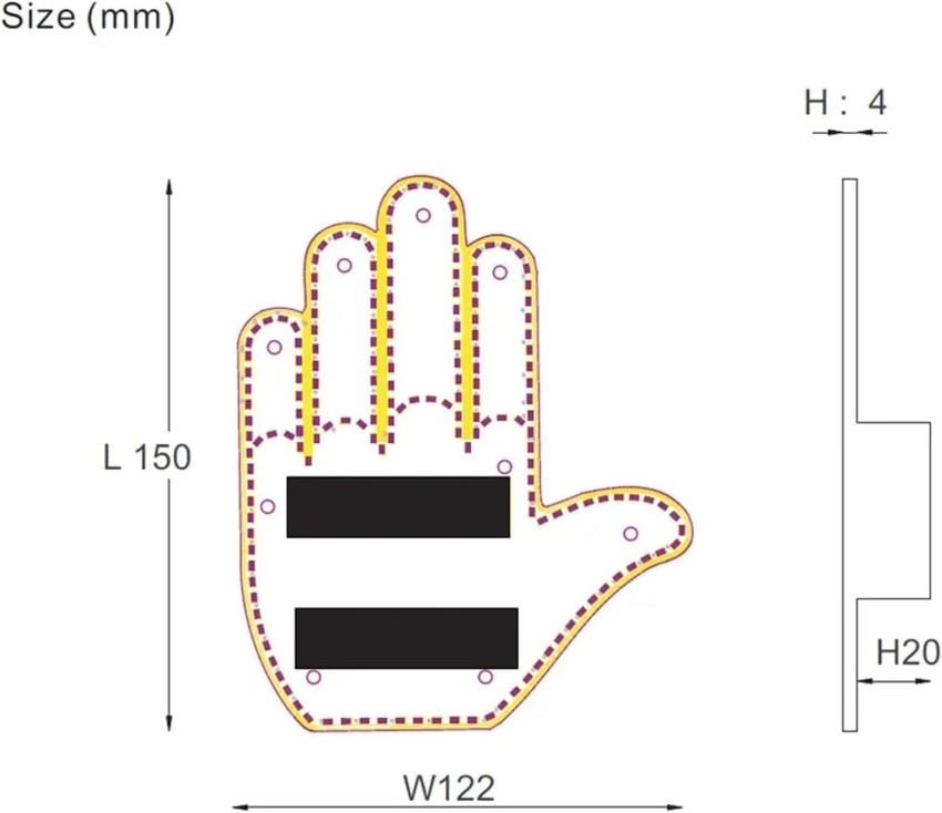 Koconh The Glogesture - Led Hand Sign for Car, Glo Gesture for Car, Led  Hand Gesture for Car, Car Finger Light (Man Gesture)